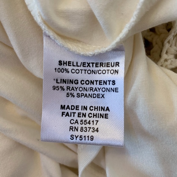 Linea Domani Beige Crochet Boho Dress Medium - Picture 7 of 8